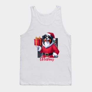 Christmas Black Tri Aussie Tank Top